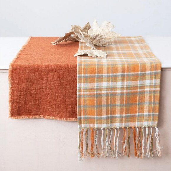 Terracotta Table Runner With Fringe - Picture 1 of 5